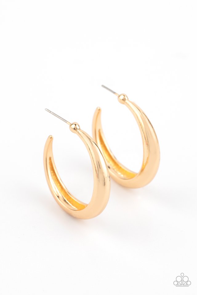 Lay It On Thick - Gold - Paparazzi Earring Image