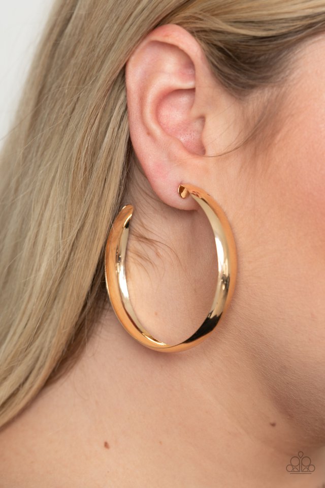 BEVEL In It - Gold - Paparazzi Earring Image