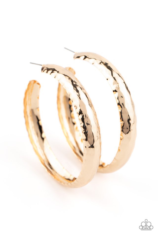 Check Out These Curves - Gold - Paparazzi Earring Image