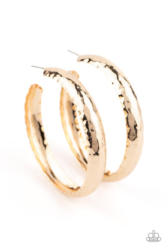 Check Out These Curves - Gold - Paparazzi Earring Image