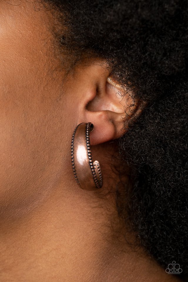 Burnished Benevolence - Copper - Paparazzi Earring Image