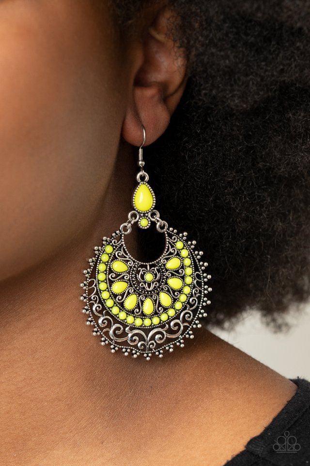 Laguna Leisure - Yellow - Paparazzi Earring Image