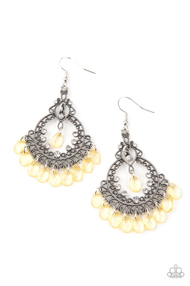 Lyrical Luster - Yellow - Paparazzi Earring Image