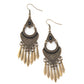 Trailblazer Beam - Brass - Paparazzi Earring Image