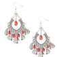 Musical Gardens - Red - Paparazzi Earring Image