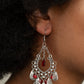 Musical Gardens - Red - Paparazzi Earring Image