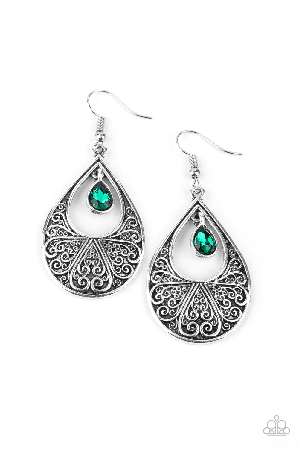 Paparazzi Earring ~ Garden Magic - Green