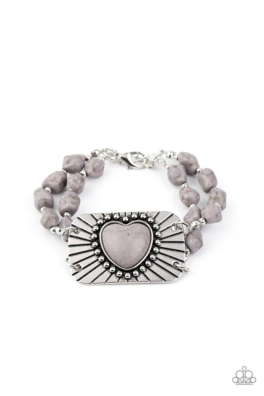 Sandstone Sweetheart - Silver - Paparazzi Bracelet Image