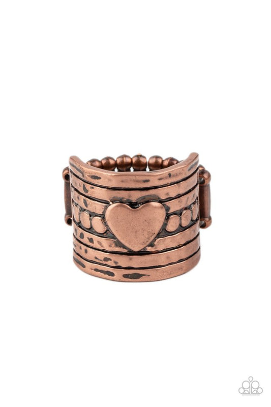 Dont Lose Heart - Copper - Paparazzi Ring Image