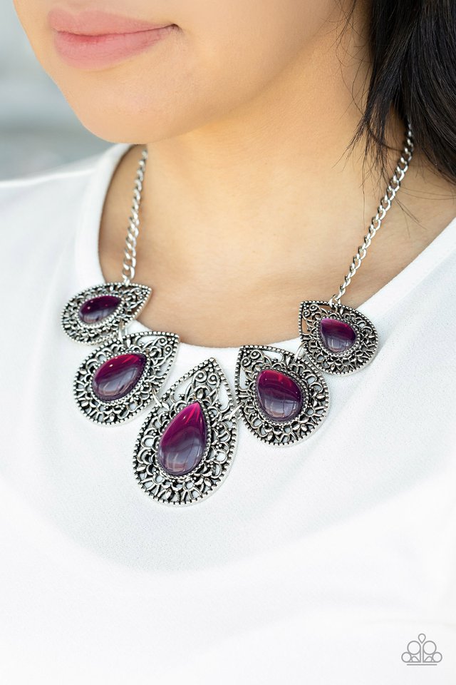 Opal Auras - Purple - Paparazzi Necklace Image