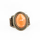 Cliff Dweller Demure - Orange - Paparazzi Ring Image