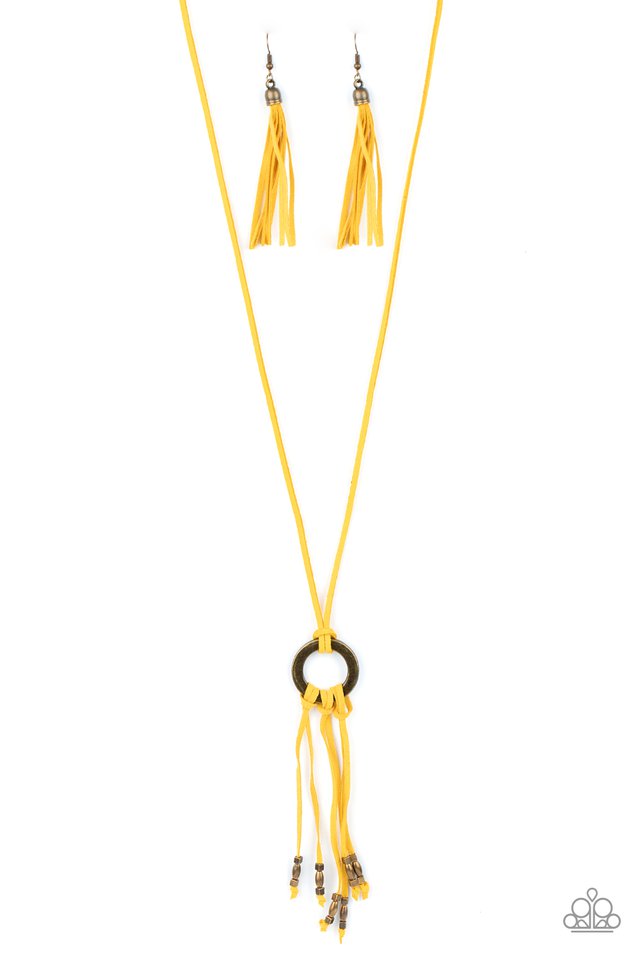 Feel at HOMESPUN - Yellow - Paparazzi Necklace Image