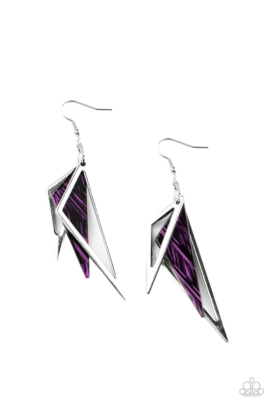 Paparazzi Earring ~ Evolutionary Edge - Purple