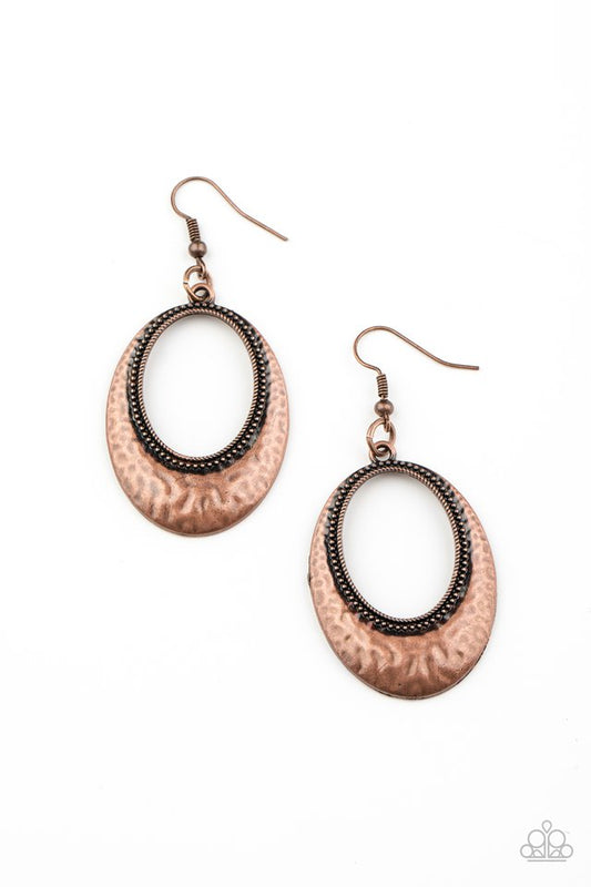 Tempest Texture - Copper - Paparazzi Earring Image