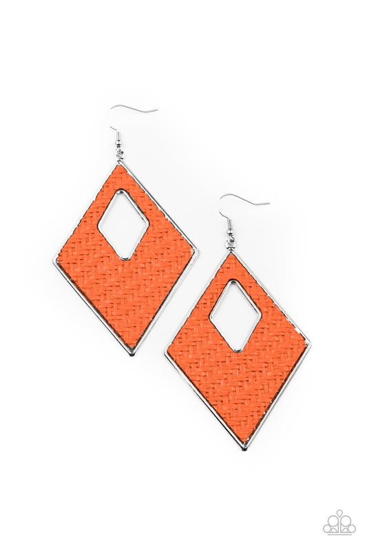 Woven Wanderer - Orange - Paparazzi Earring Image