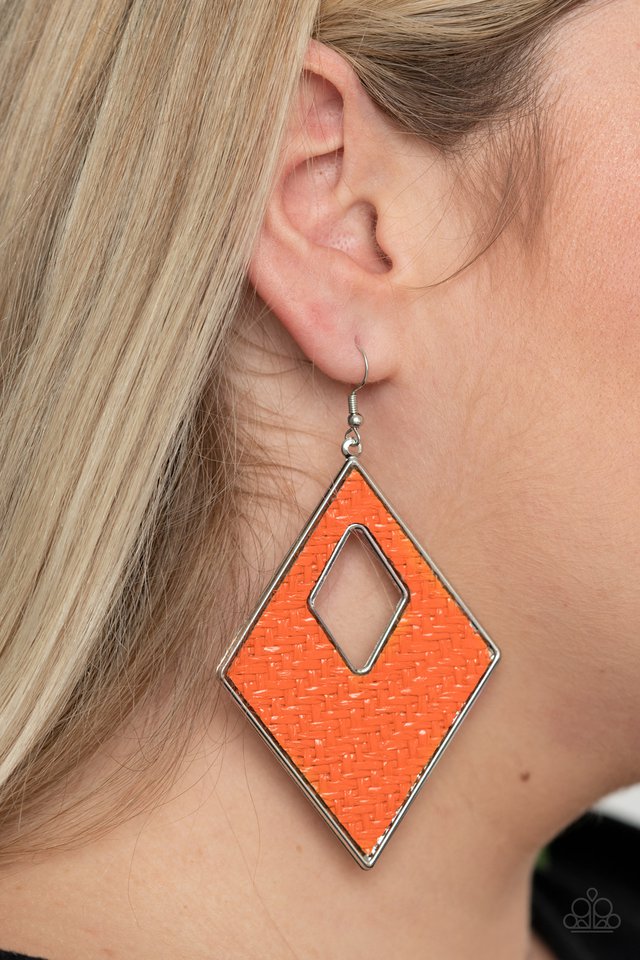 Woven Wanderer - Orange - Paparazzi Earring Image