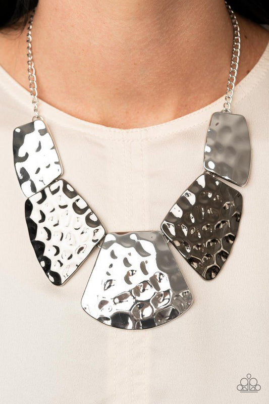 HAUTE Plates - Silver - Paparazzi Necklace Image