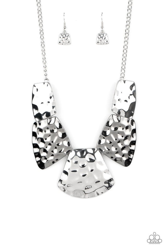 HAUTE Plates - Silver - Paparazzi Necklace Image