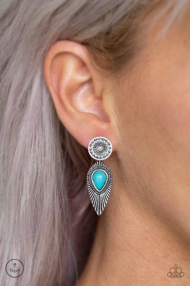 Paparazzi Earring ~ Fly Into The Sun - Blue