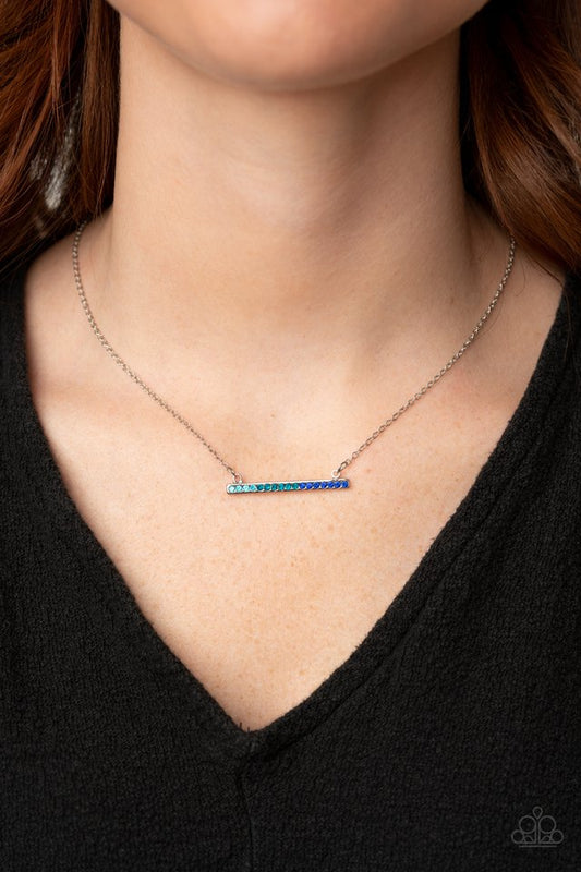 Sparkly Spectrum - Blue - Paparazzi Necklace Image