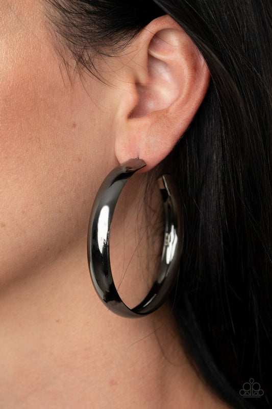 BEVEL In It - Black - Paparazzi Earring Image