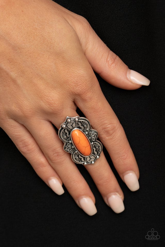 Lotus Oasis - Orange - Paparazzi Ring Image