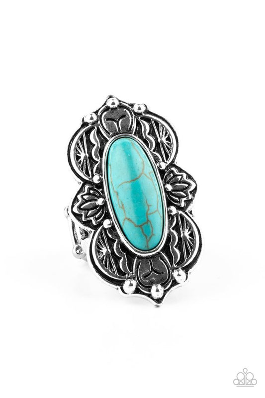 Lotus Oasis - Blue - Paparazzi Ring Image