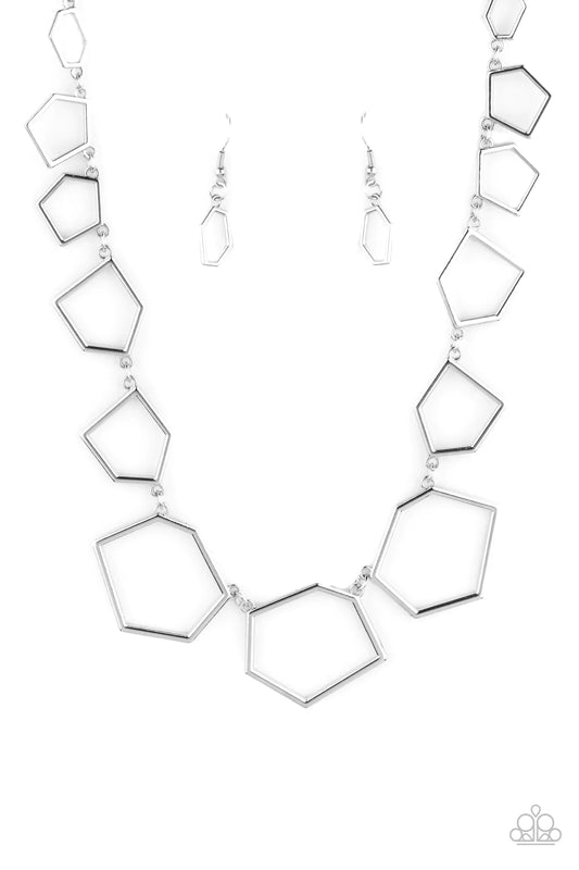 Paparazzi Necklace ~ Full Frame Fashion - Silver