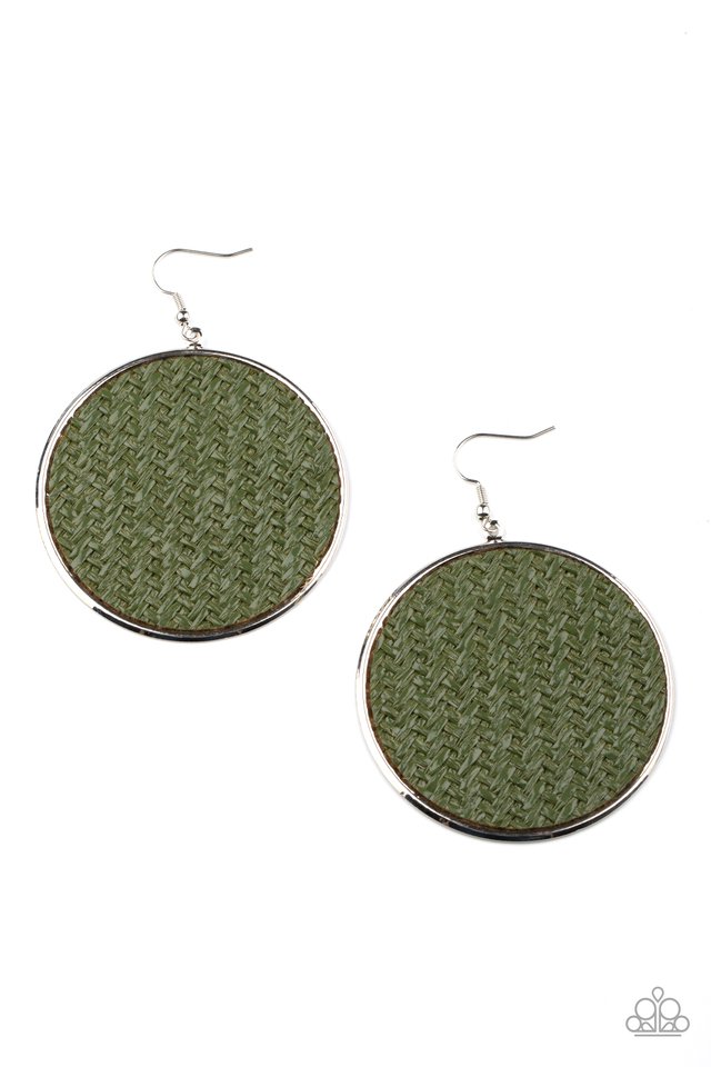 Wonderfully Woven - Green - Paparazzi Earring Image
