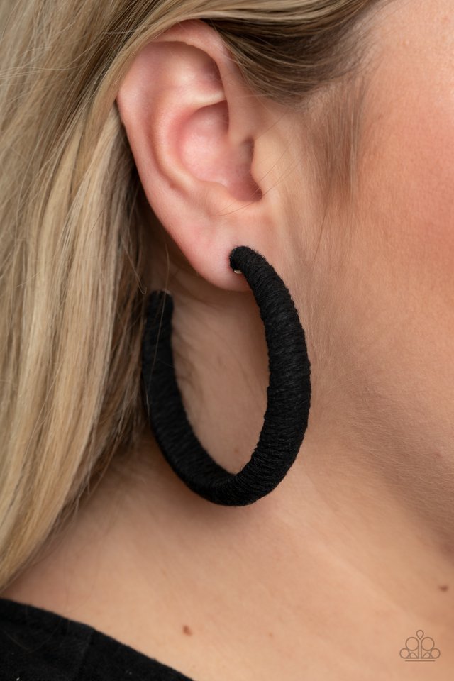 TWINE and Dine - Black - Paparazzi Earring Image