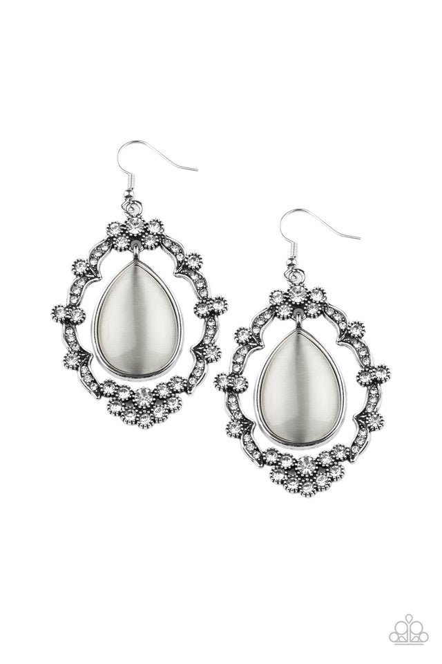 Icy Eden - White - Paparazzi Earring Image
