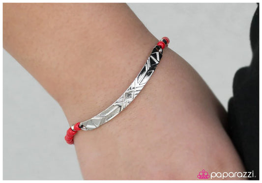 Paparazzi Bracelet ~ Fire and Ice - Red