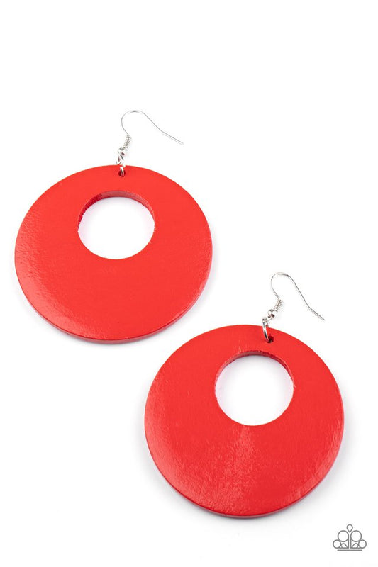 Island Hop - Red - Paparazzi Earring Image