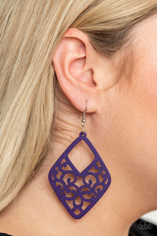 VINE For The Taking - Purple - Paparazzi Earring Image