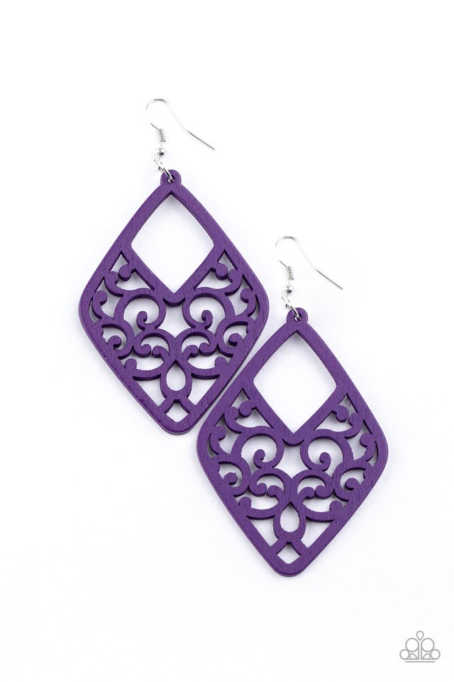 VINE For The Taking - Purple - Paparazzi Earring Image