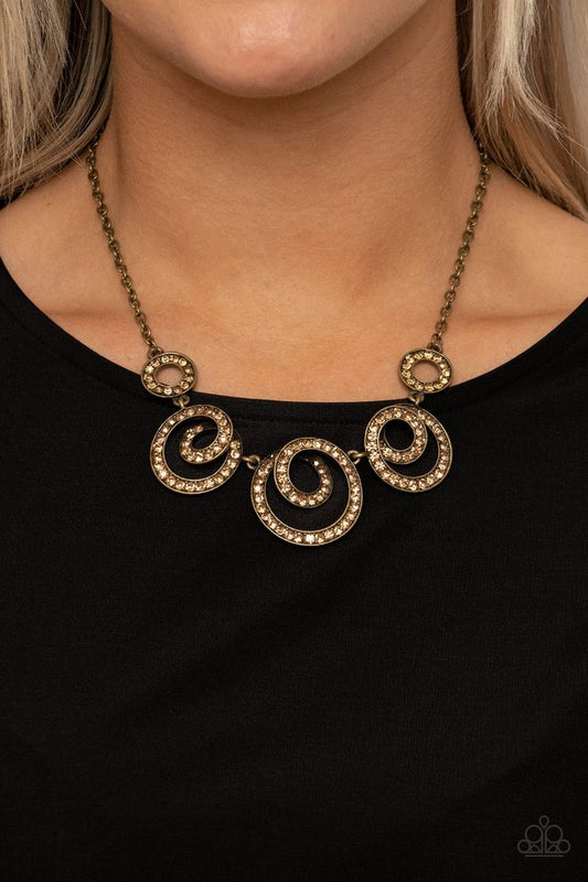 Total Head-Turner - Brass - Paparazzi Necklace Image