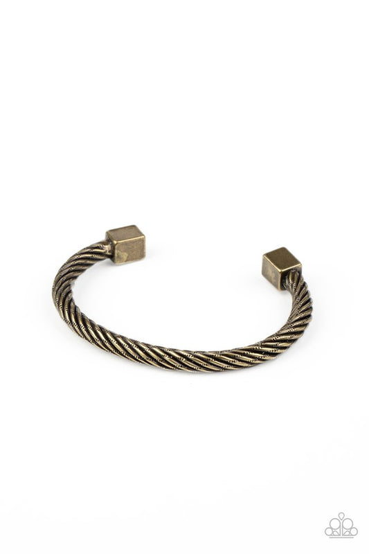 Block It Out - Brass - Paparazzi Bracelet Image