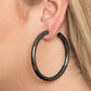 Curve Ball - Black - Paparazzi Earring Image