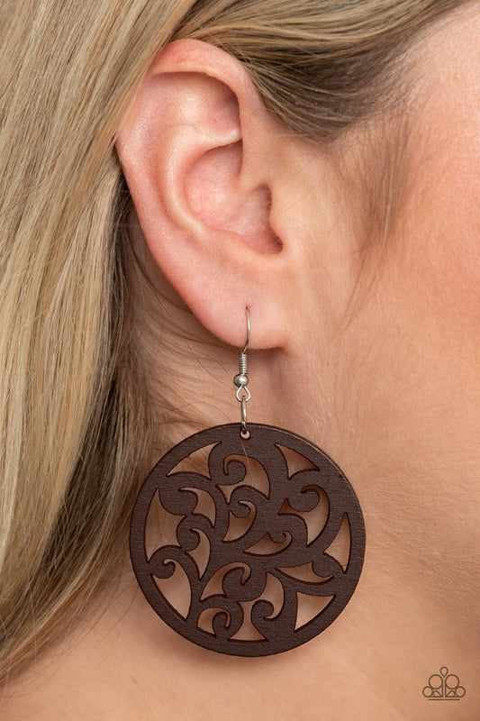 Fresh Off The Vine - Brown - Paparazzi Earring Image