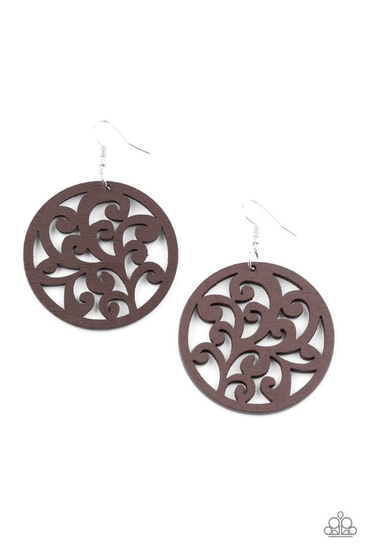 Fresh Off The Vine - Brown - Paparazzi Earring Image