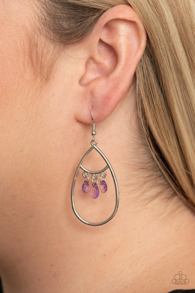 Shimmer Advisory - Purple - Paparazzi Earring Image