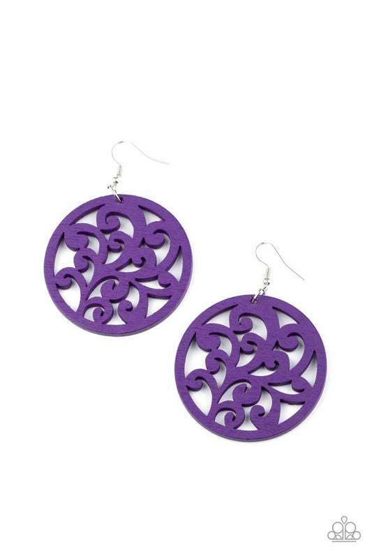 Fresh Off The Vine - Purple - Paparazzi Earring Image