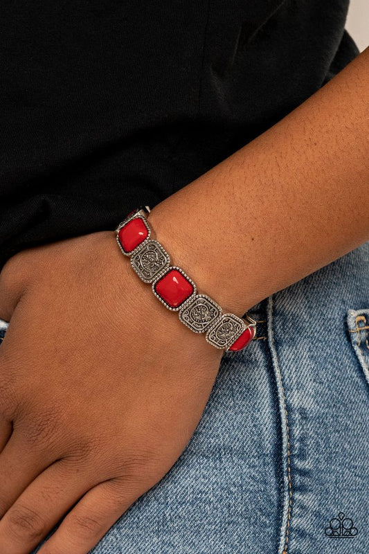 Trendy Tease - Red - Paparazzi Bracelet Image