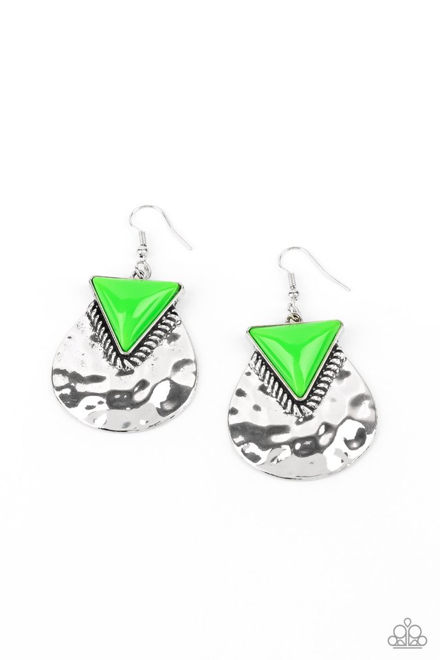 Road Trip Treasure - Green - Paparazzi Earring Image