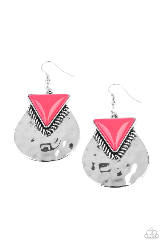 Paparazzi Earring ~ Road Trip Treasure - Pink