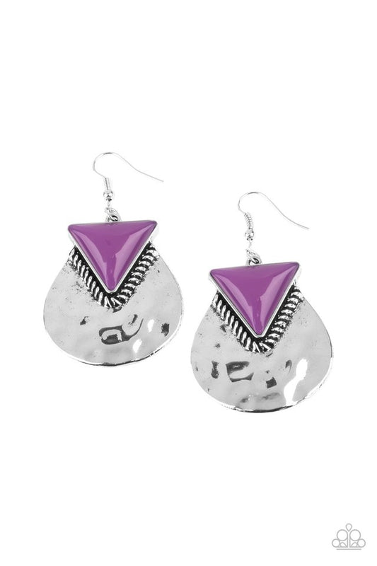 Road Trip Treasure - Purple - Paparazzi Earring Image