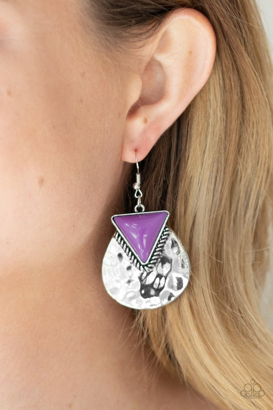 Road Trip Treasure - Purple - Paparazzi Earring Image