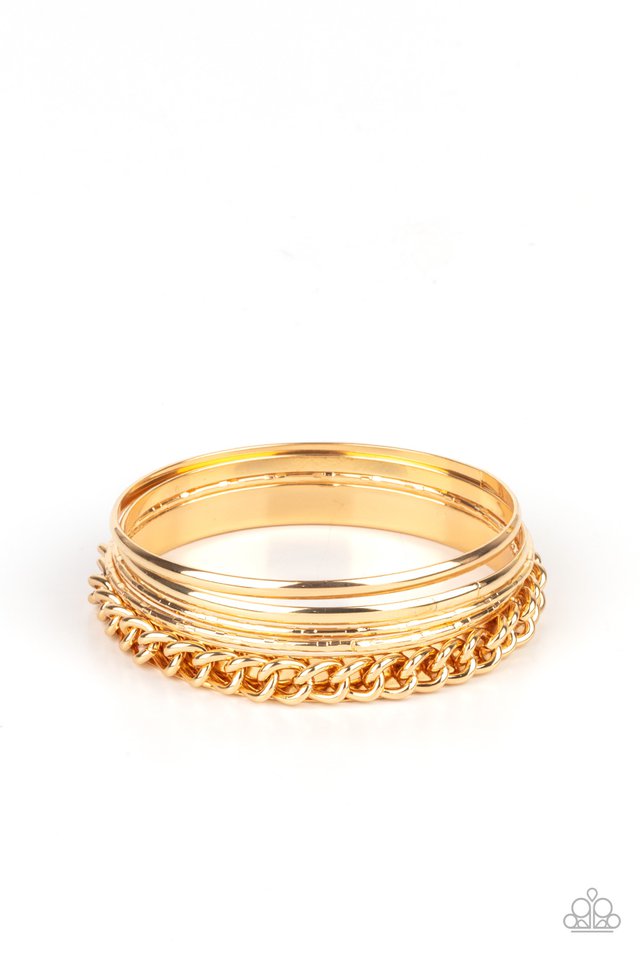 A Piece of The Action - Gold - Paparazzi Bracelet Image