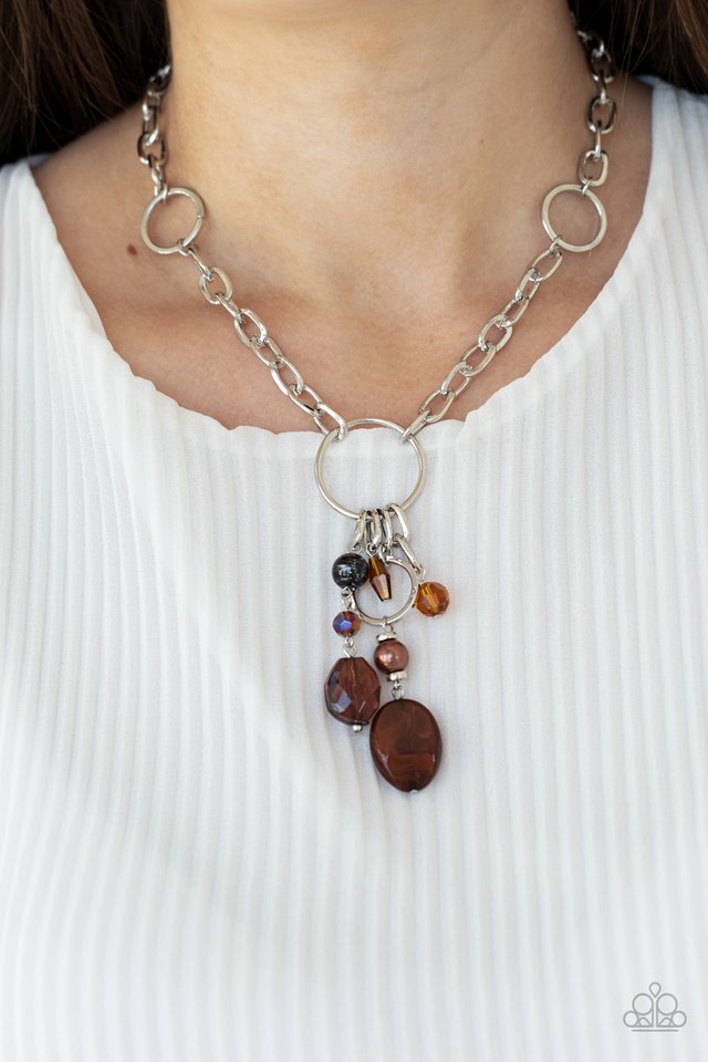 Lay Down Your CHARMS - Brown - Paparazzi Necklace Image