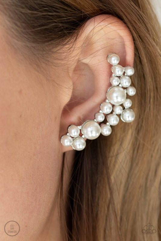 Metro Makeover - White - Paparazzi Earring Image